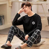 Men’s Summer Black Plaid Pajama Set