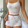 Women’s Heart Print Crop Cami Pajama Set
