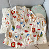 Women’s Cute Dog Embroidery Pajama Set