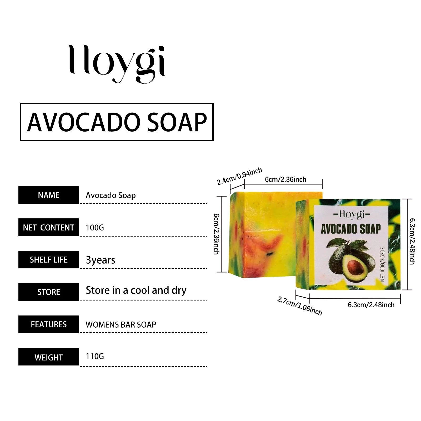 Hoygi Avocado Moisturizing Bath Soap – 100g