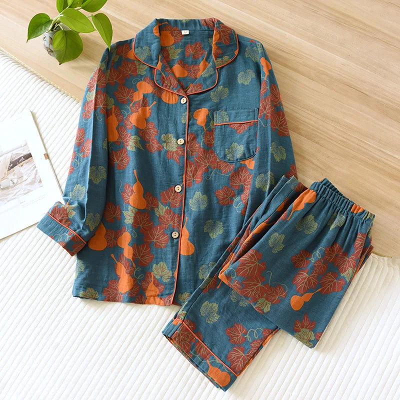 Women’s Japanese Cotton Pajama Set – Spring/Autumn