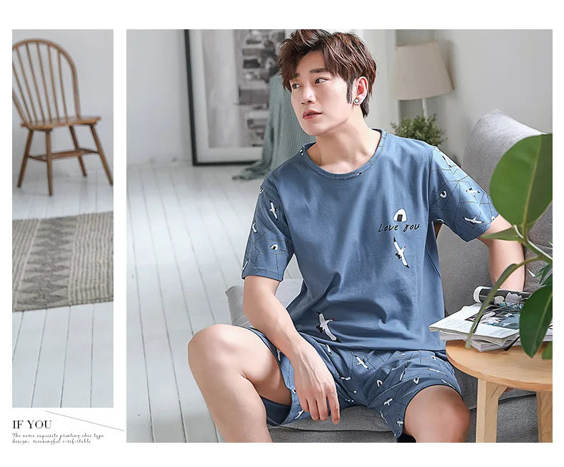 Men’s 2-Piece Striped Bear Sleepwear Set