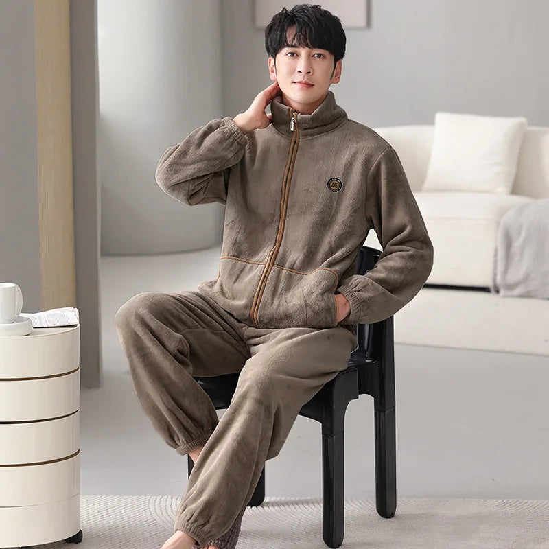 Autumn Winter Heavy Coral Fleece Pajamas