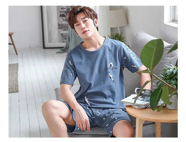 Men’s 2-Piece Striped Bear Sleepwear Set