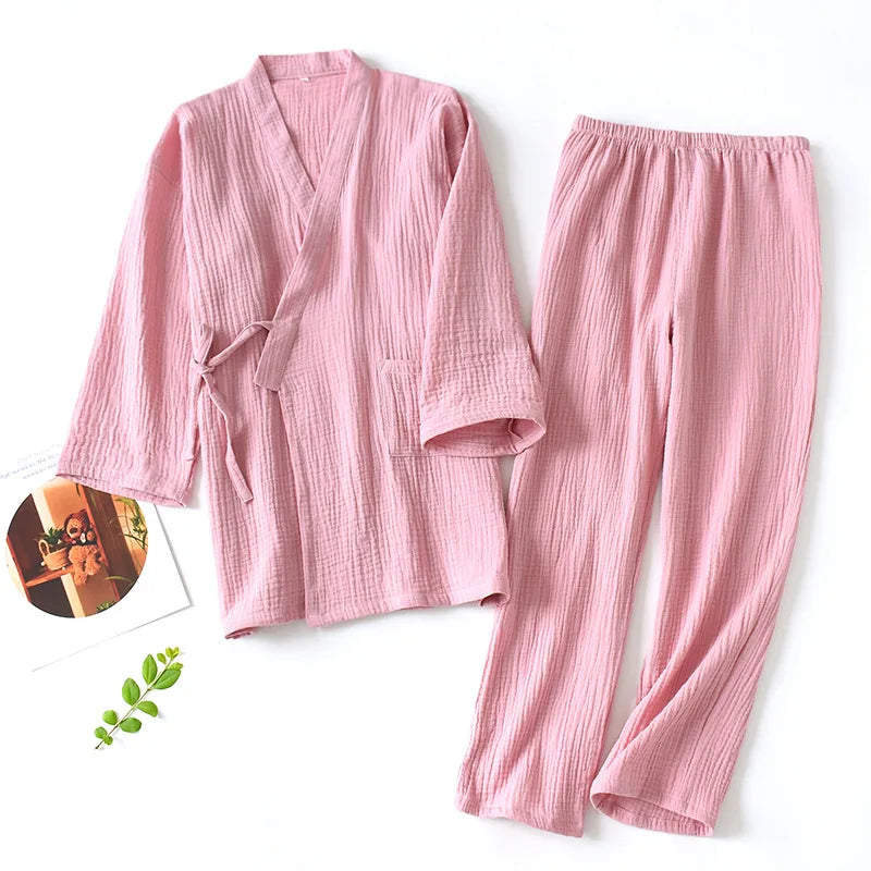 2025 Japanese Cotton Kimono Pajama Set