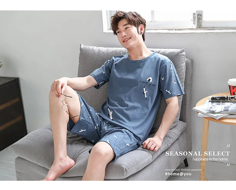 Men’s 2-Piece Striped Bear Sleepwear Set