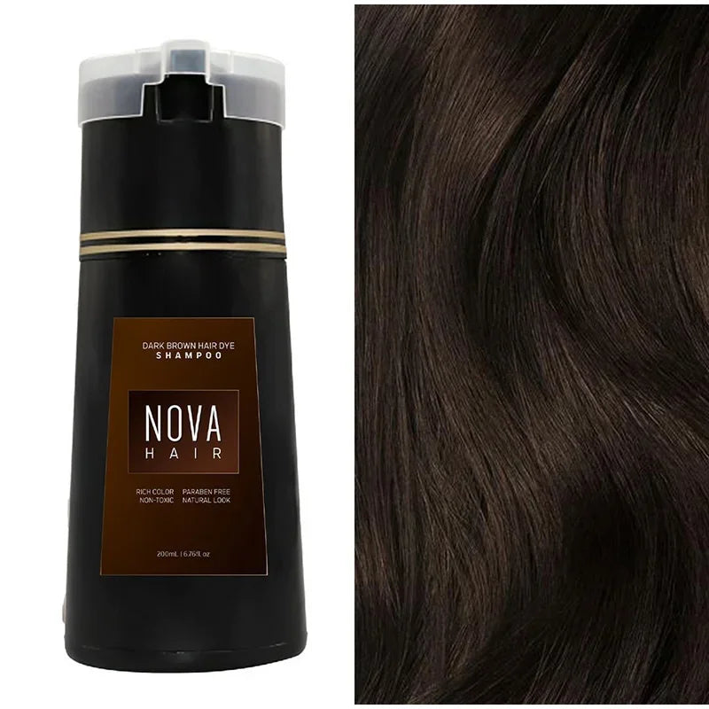 Nova 3-in-1 Natural Black Hair Dye Shampoo