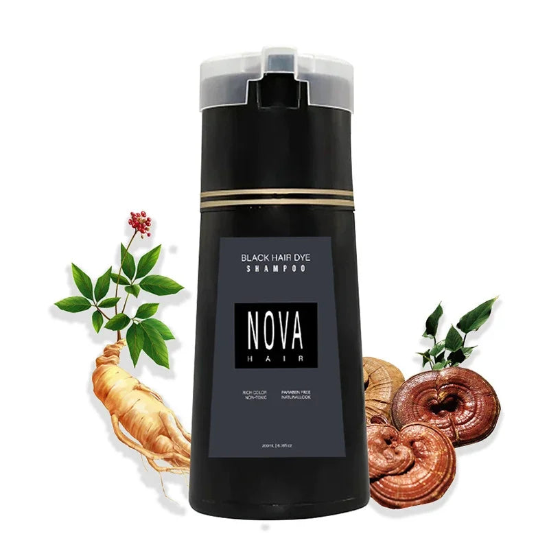 Nova 3-in-1 Natural Black Hair Dye Shampoo