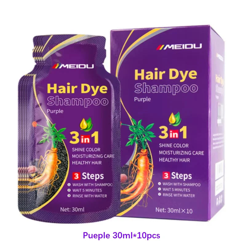 3-in-1 Natural Black Herbal Hair Dye Shampoo