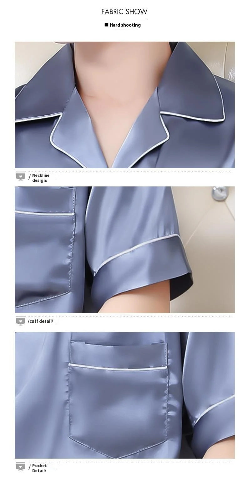 Men’s Summer Ice Silk Pajama Set