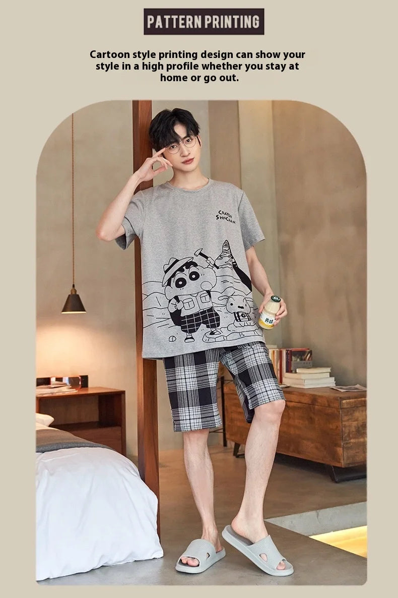 Men’s 2-Piece Striped Bear Sleepwear Set