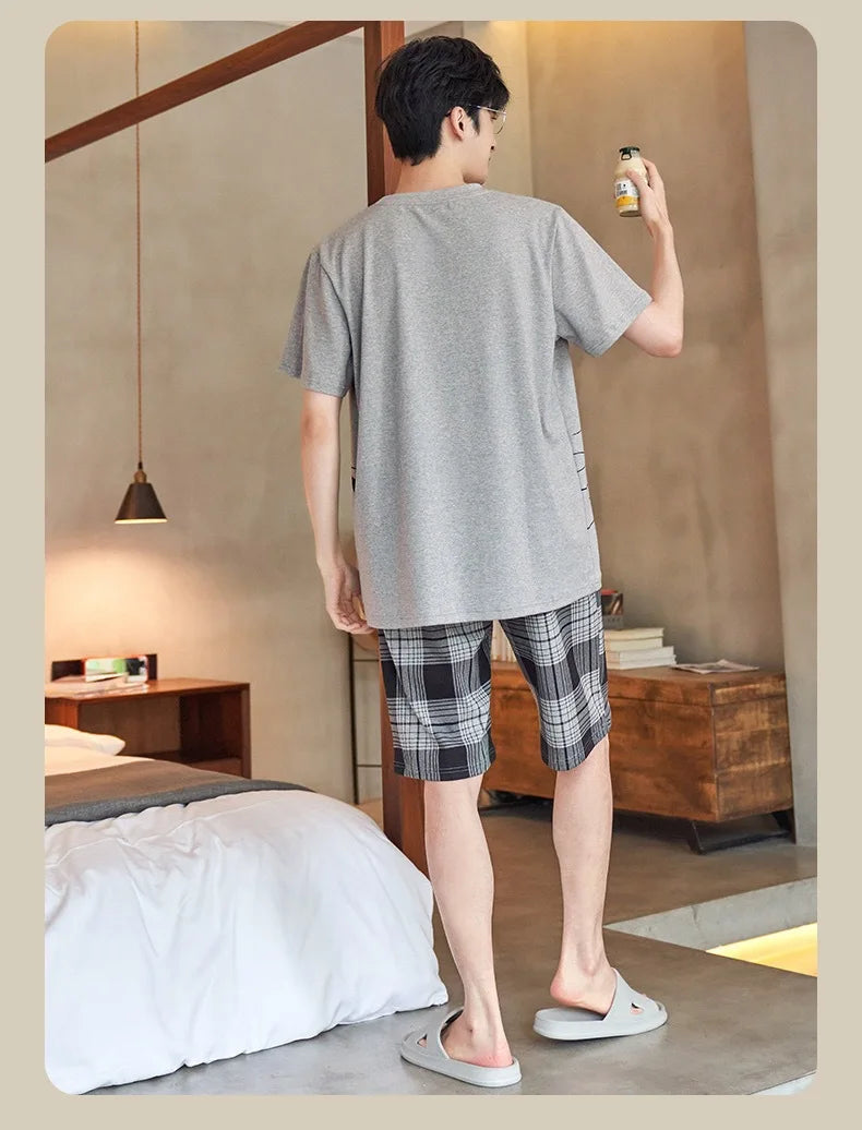 Men’s 2-Piece Striped Bear Sleepwear Set