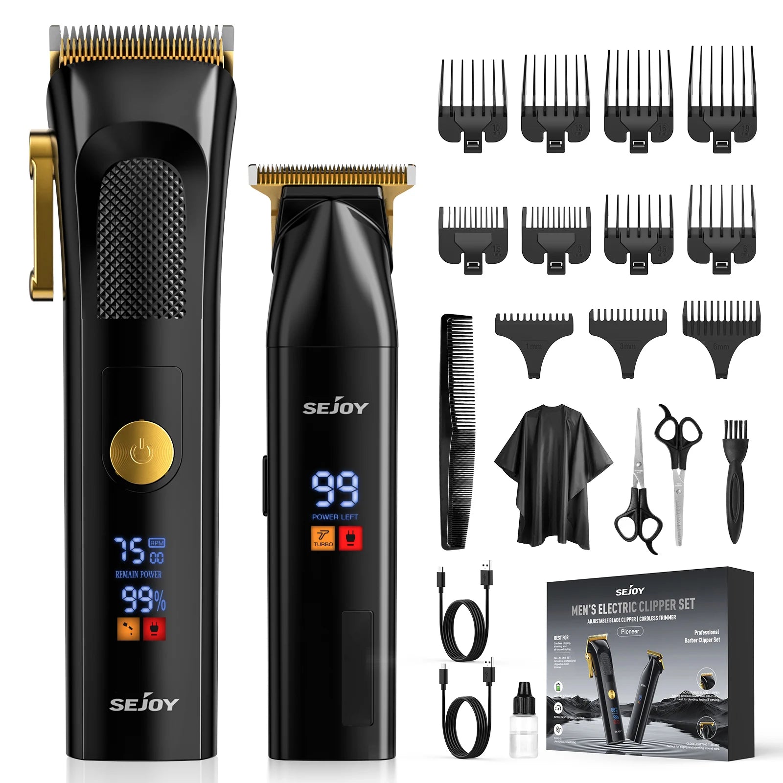 Sejoy Professional Cordless Hair Clipper Kit