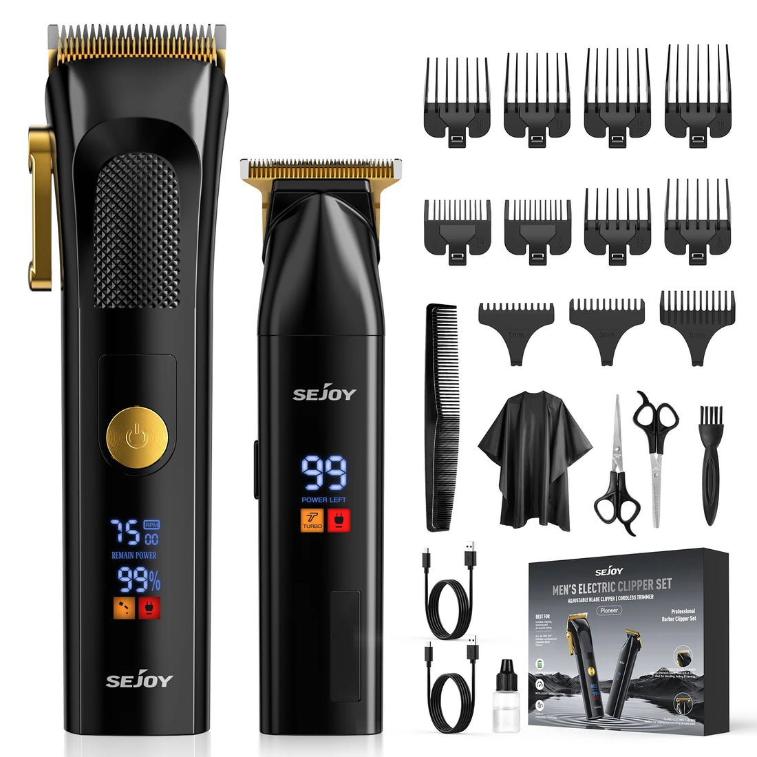 Sejoy Professional Cordless Hair Clipper Kit