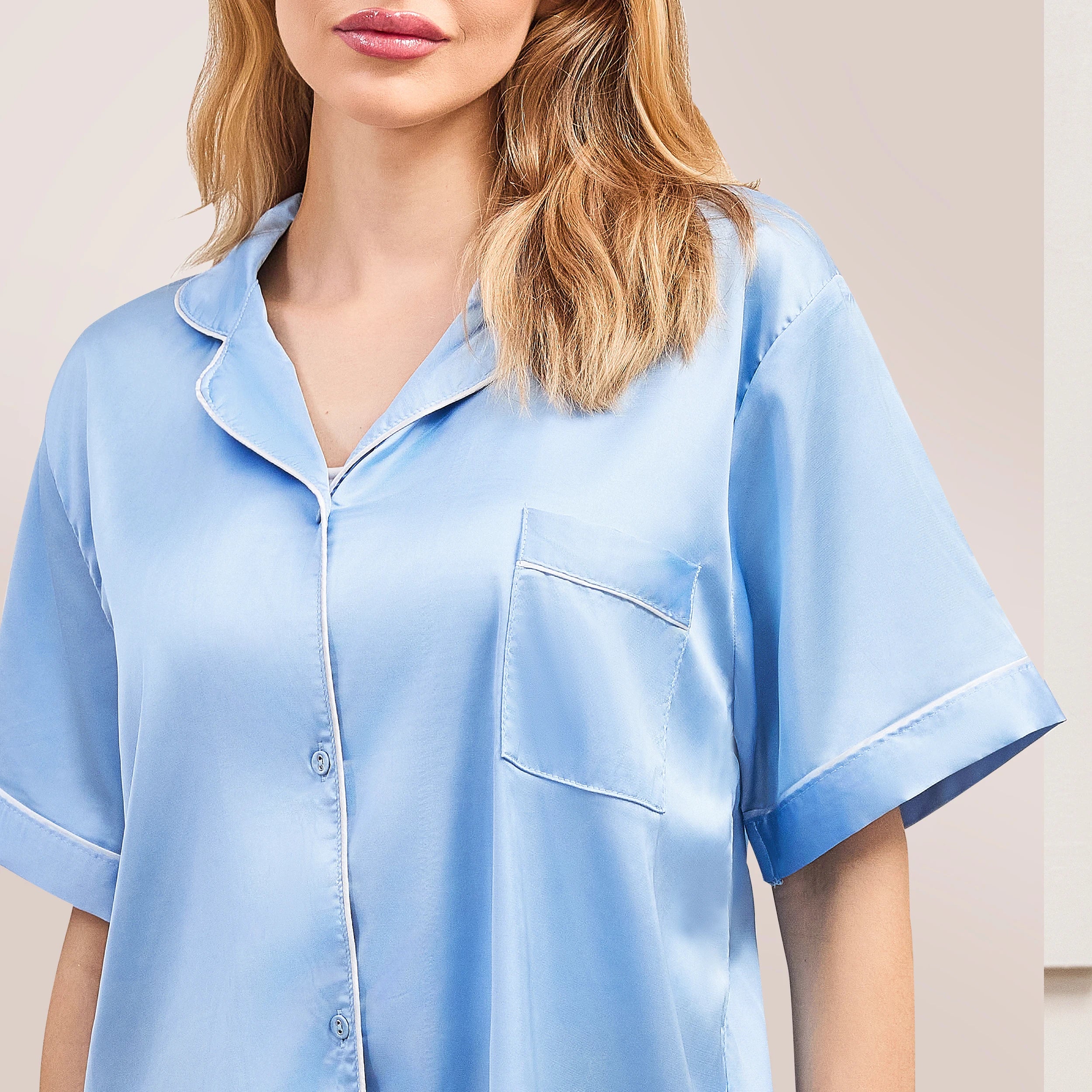 LWQ&ROSE Women’s Ice Silk Summer Pajama Set