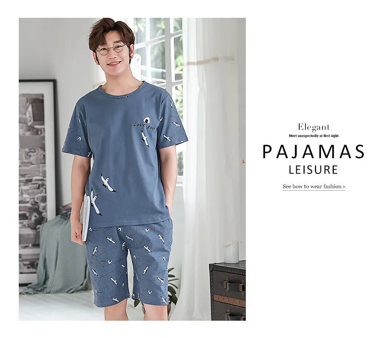 Men’s 2-Piece Striped Bear Sleepwear Set