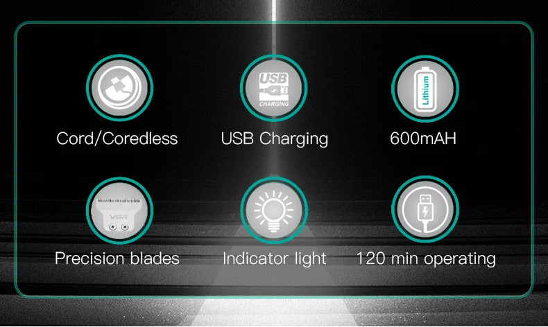 VGR V-030 Professional Cordless Hair Clipper