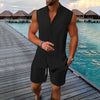 Men’s Solid Vest & Shorts Sleepwear Set