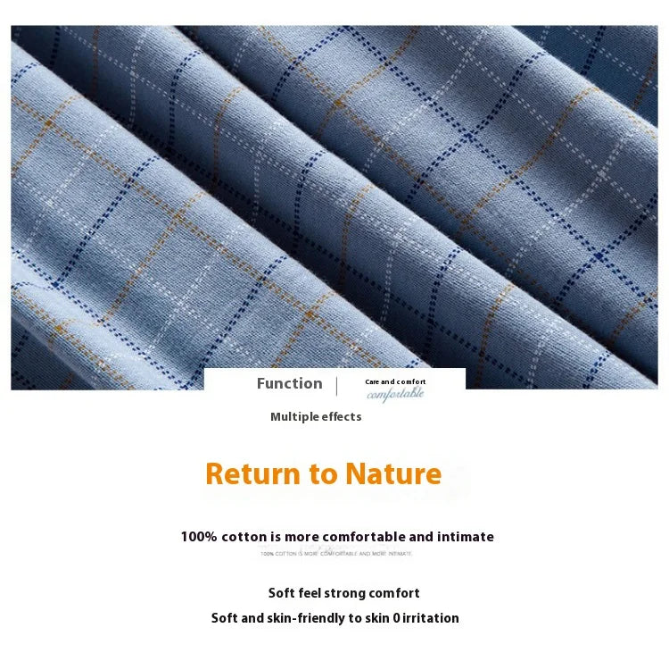 Men’s Cotton Plaid Pajama Set – Autumn/Winter