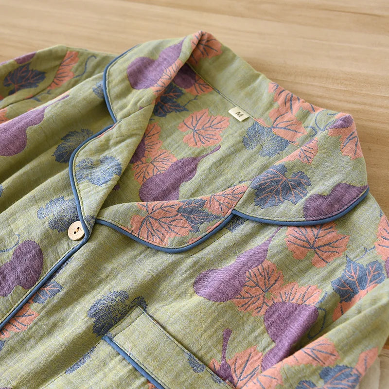 Women’s Japanese Cotton Pajama Set – Spring/Autumn