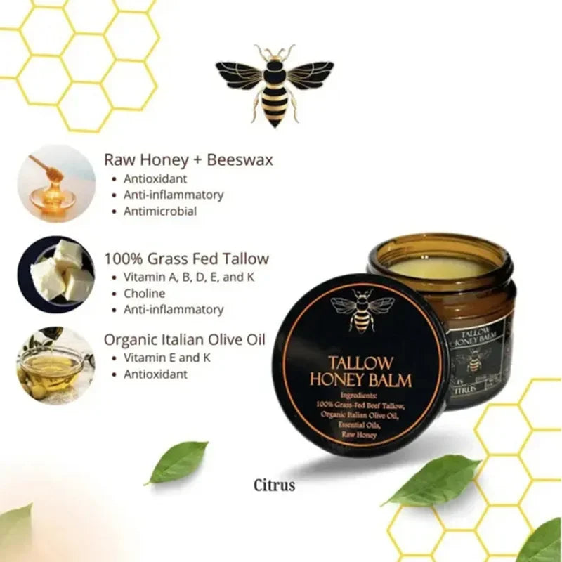 Organic Beef Tallow & Honey Moisturizing Balm