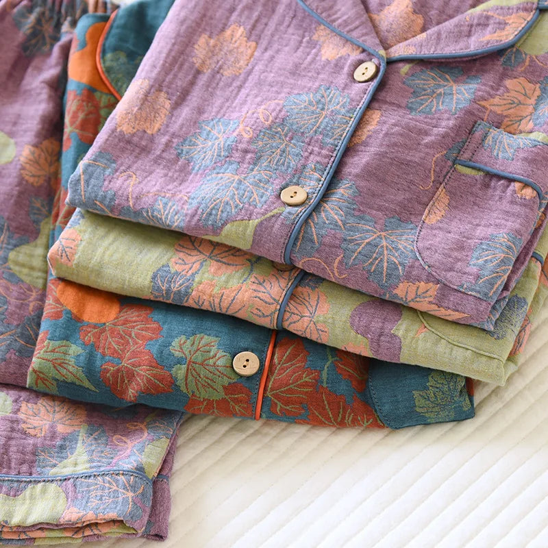 Women’s Japanese Cotton Pajama Set – Spring/Autumn