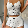 Women’s Heart Print Silk Pajama Set