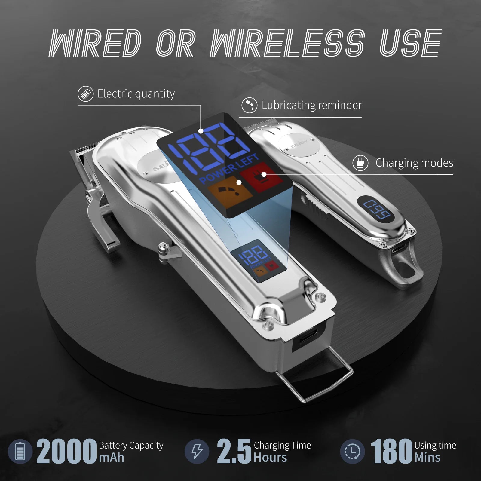 Sejoy Professional Cordless Hair Clipper Kit