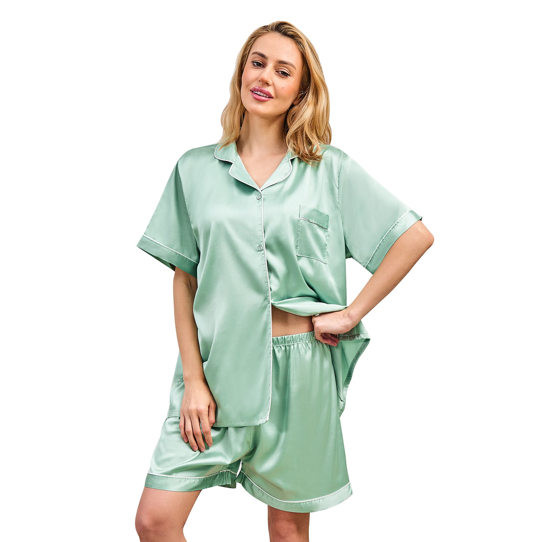 LWQ&ROSE Women’s Ice Silk Summer Pajama Set