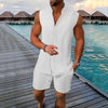 Men’s Solid Vest & Shorts Sleepwear Set