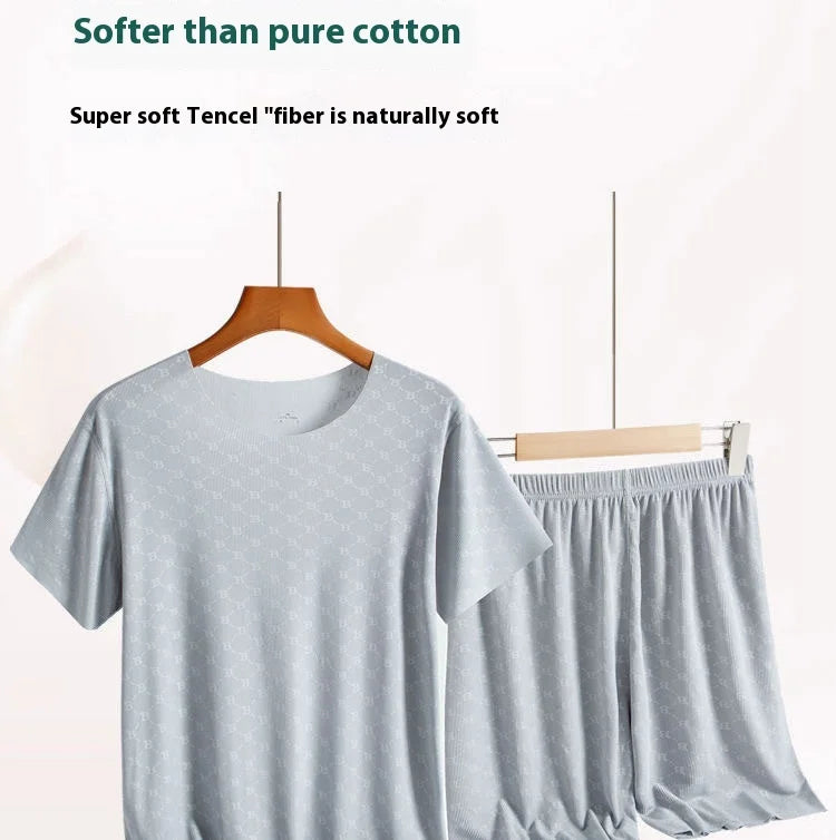 Men’s Summer Ice Silk Pajama Set