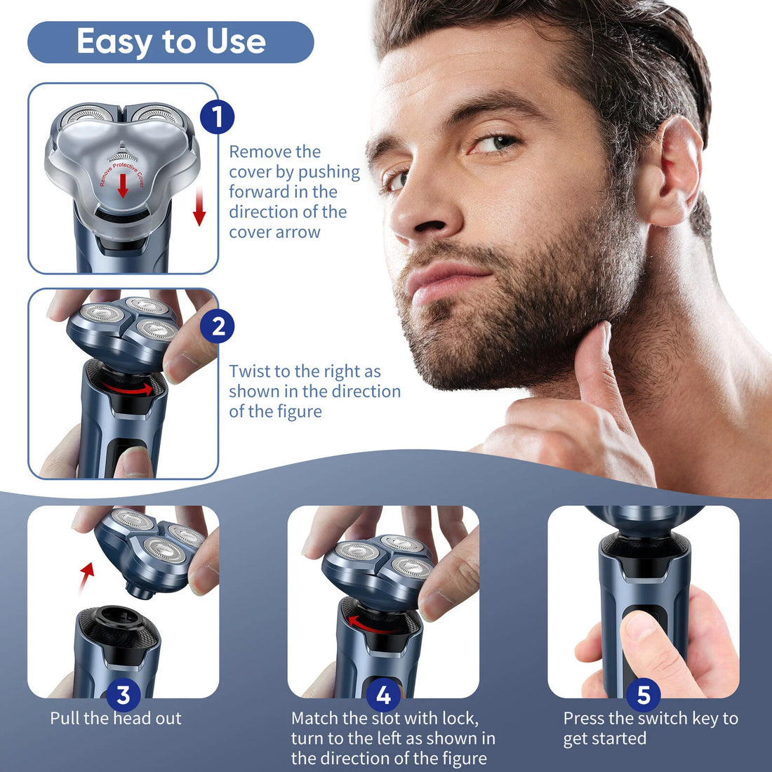 SEJOY 3-in-1 Men’s Electric Shaver