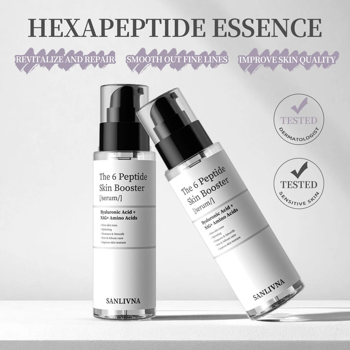 6 Peptide Essence Facial Refreshing Skin Care Set Contains Collagen to Improve Fine Lines, Brighten Skin, Moisturize and Nourish