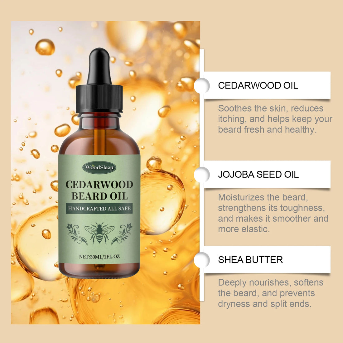 Cedarwood Beard Oil for Men