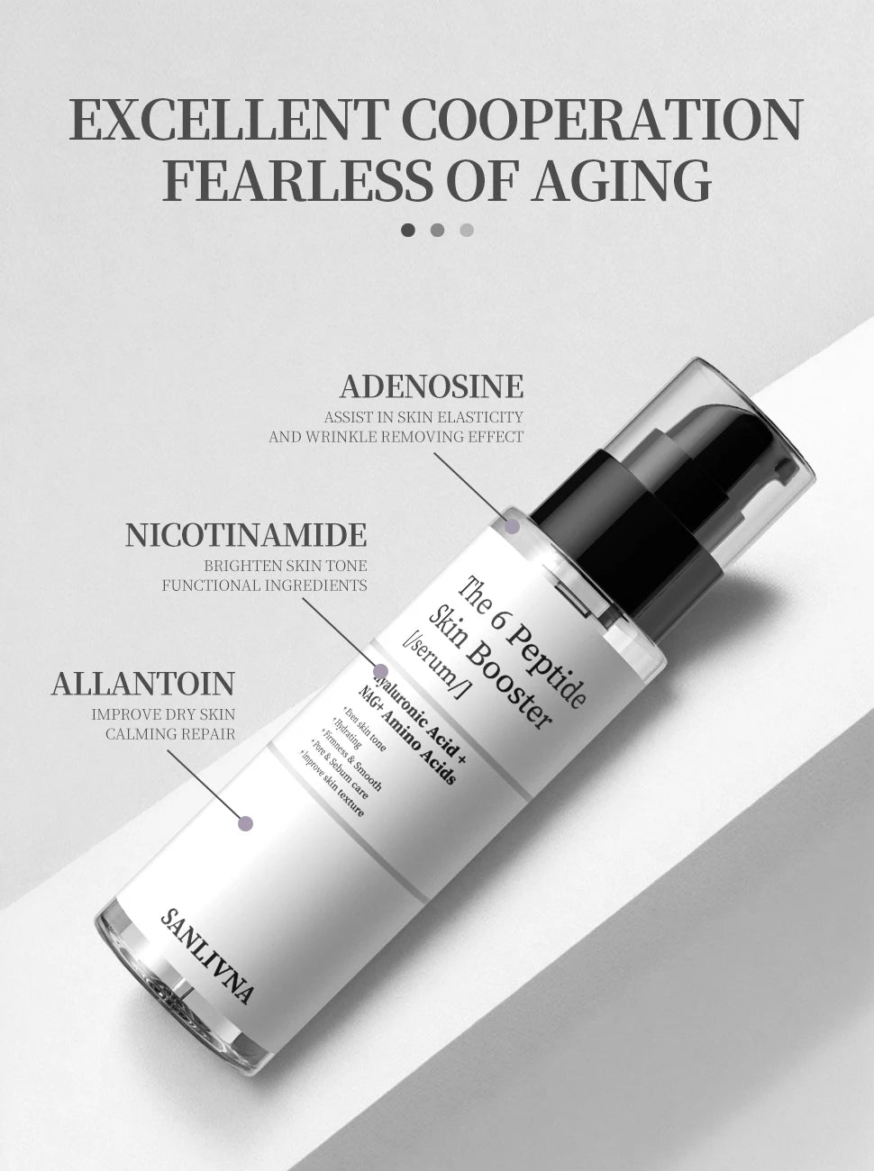 6 Peptide Essence Facial Refreshing Skin Care Set Contains Collagen to Improve Fine Lines, Brighten Skin, Moisturize and Nourish