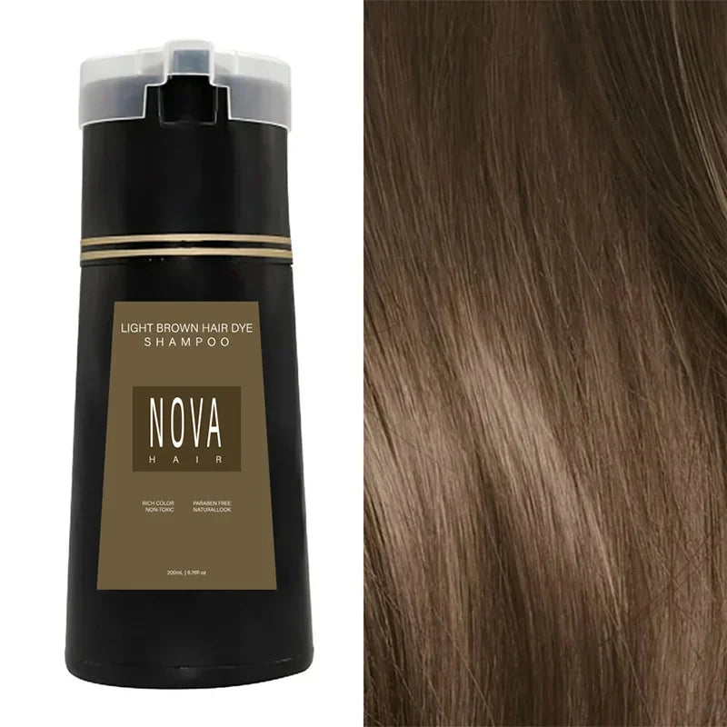 Nova 3-in-1 Natural Black Hair Dye Shampoo