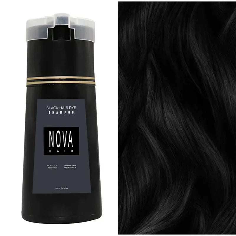 Nova 3-in-1 Natural Black Hair Dye Shampoo