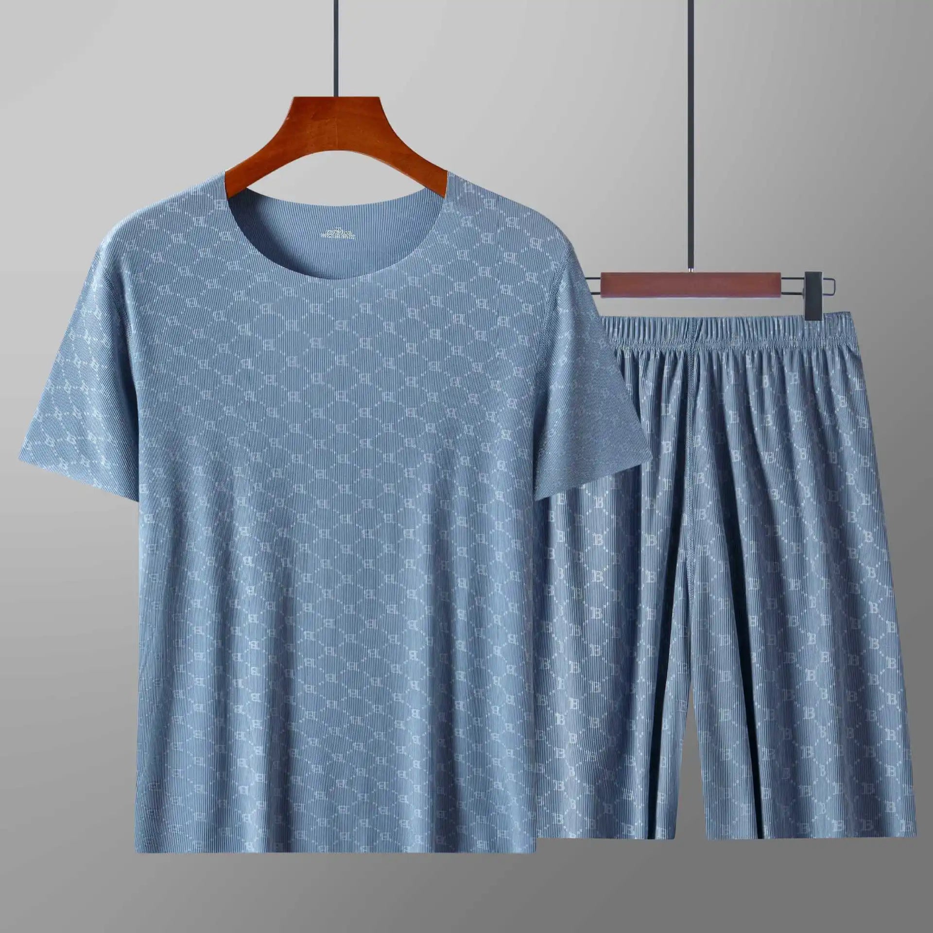 Men’s Summer Ice Silk Pajama Set