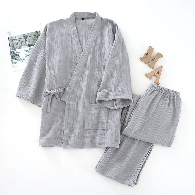 2025 Japanese Cotton Kimono Pajama Set