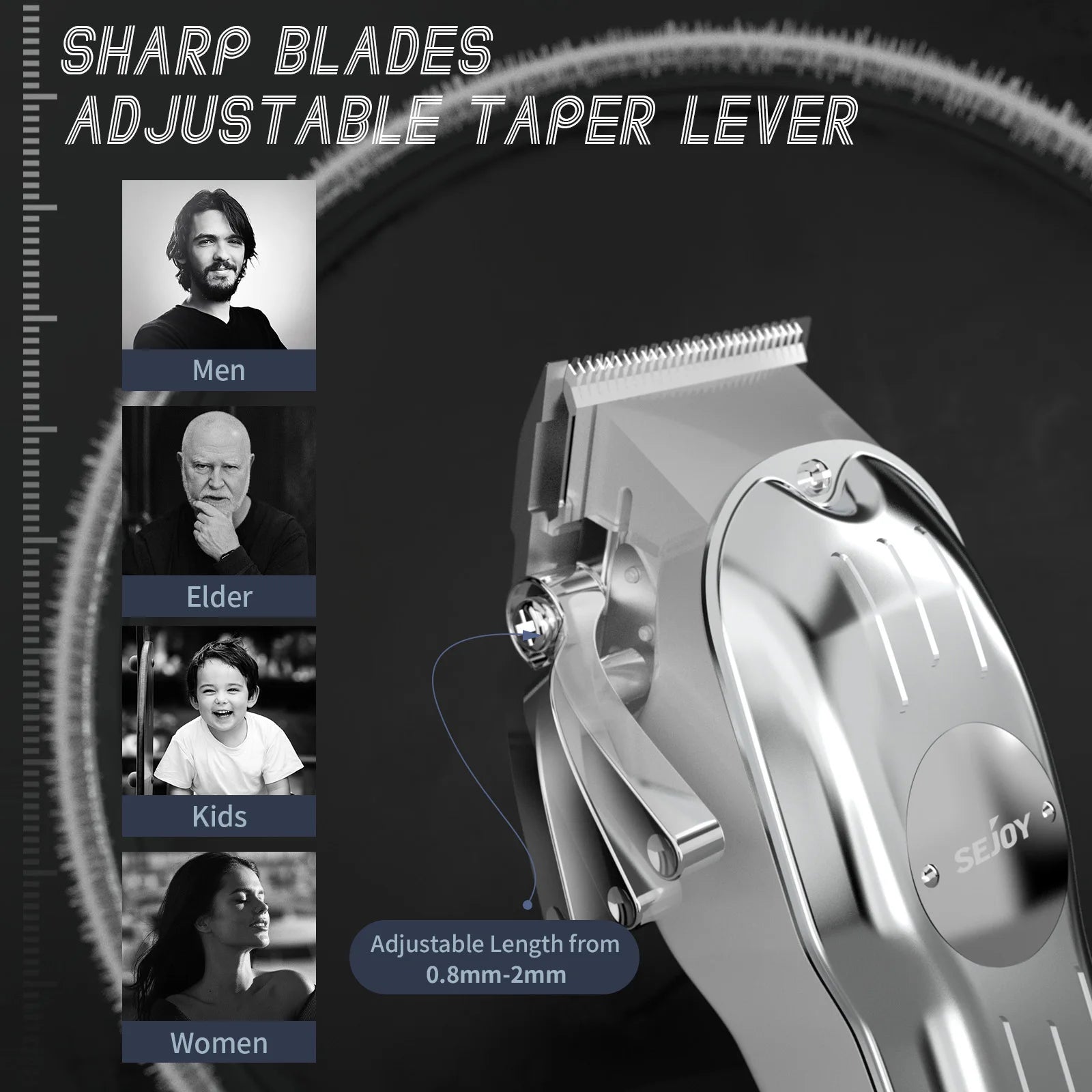 Sejoy Professional Cordless Hair Clipper Kit