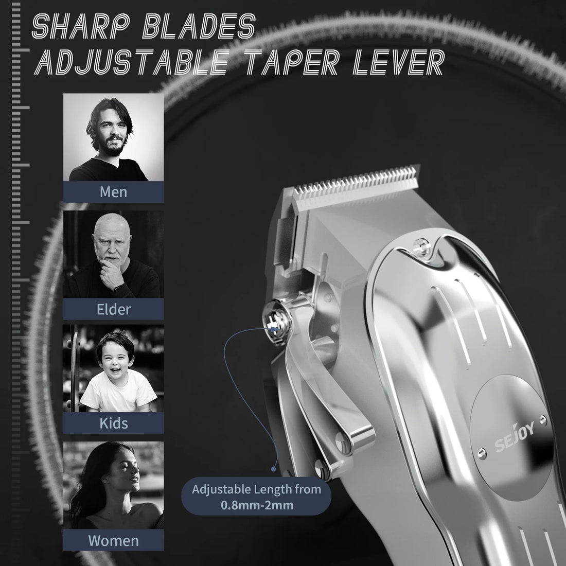 Sejoy Professional Cordless Hair Clipper Kit