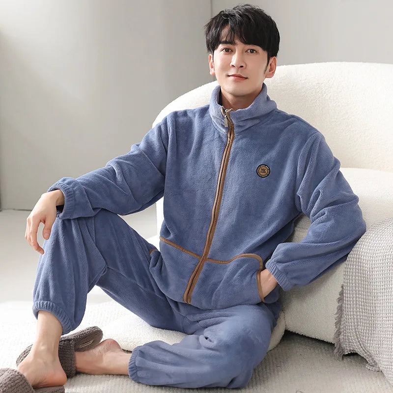 Autumn Winter Heavy Coral Fleece Pajamas