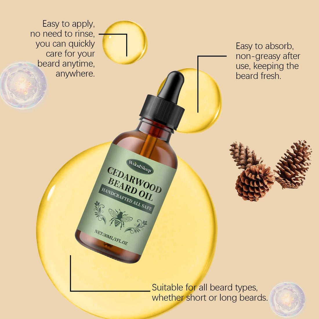 Cedarwood Beard Oil for Men