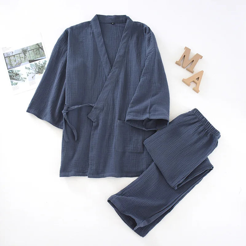 2025 Japanese Cotton Kimono Pajama Set