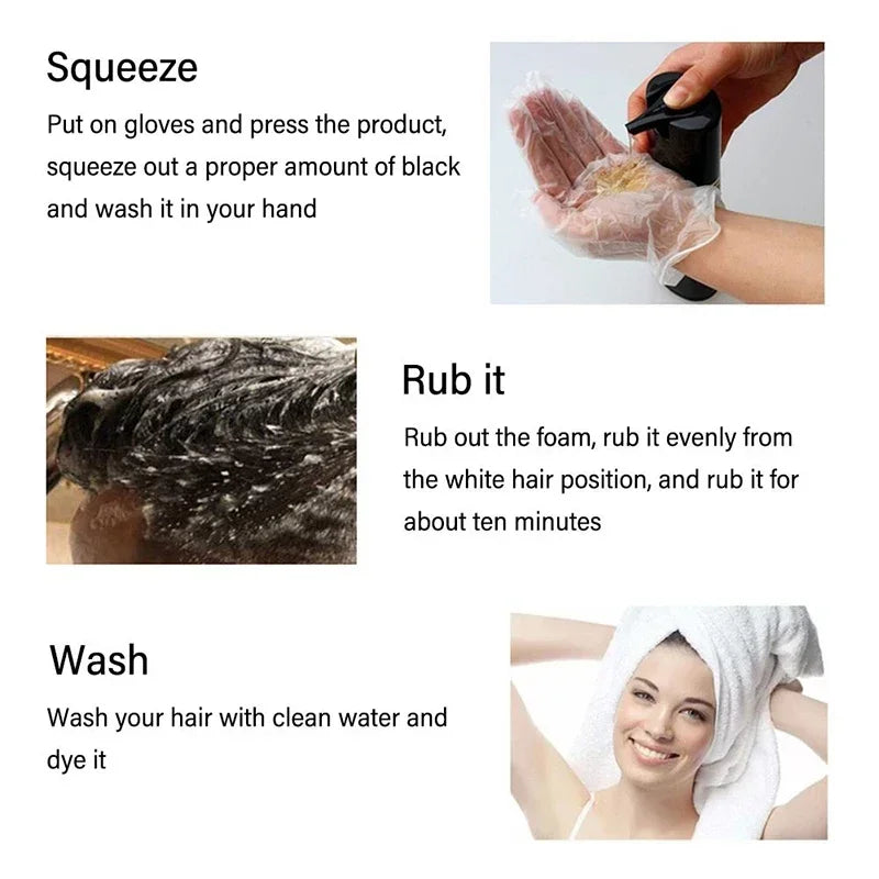 Nova 3-in-1 Natural Black Hair Dye Shampoo