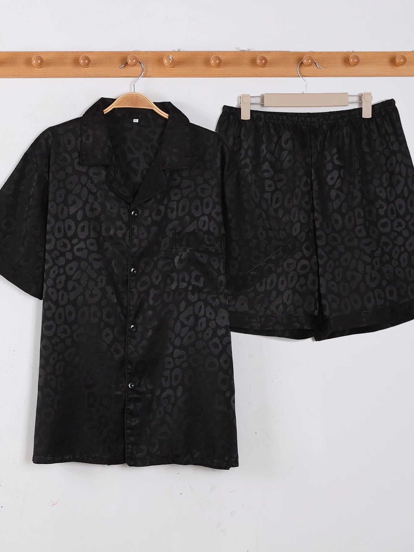 Men’s Summer Ice Silk Pajama Set – Short Sleeve & Thin Cardigan