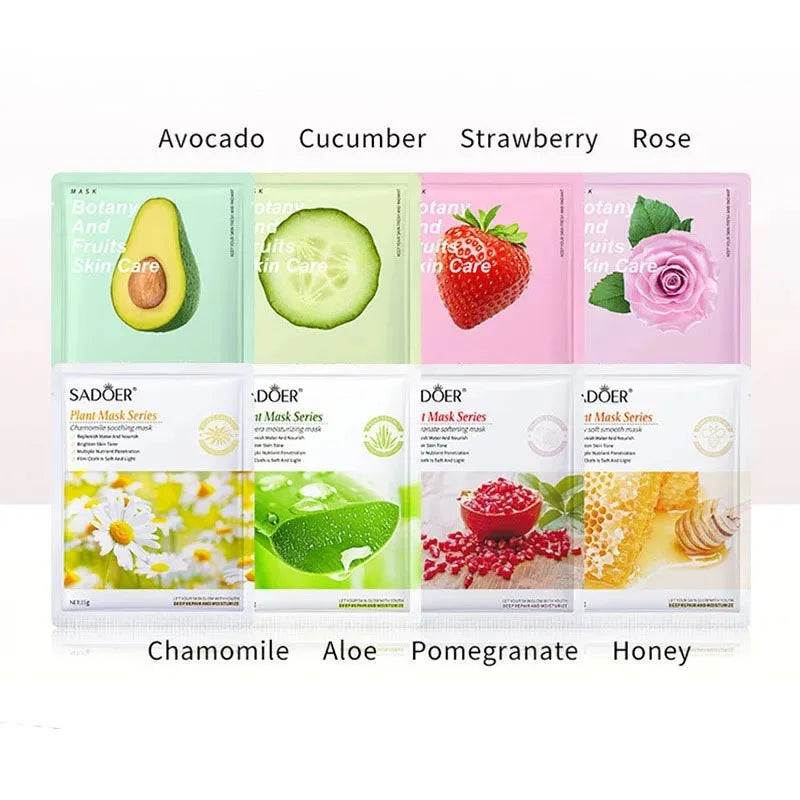 8pcs Natural Plant Facial Mask Set