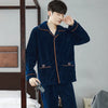 Men’s Flannel Zipper Pajama Set – Autumn/Winter