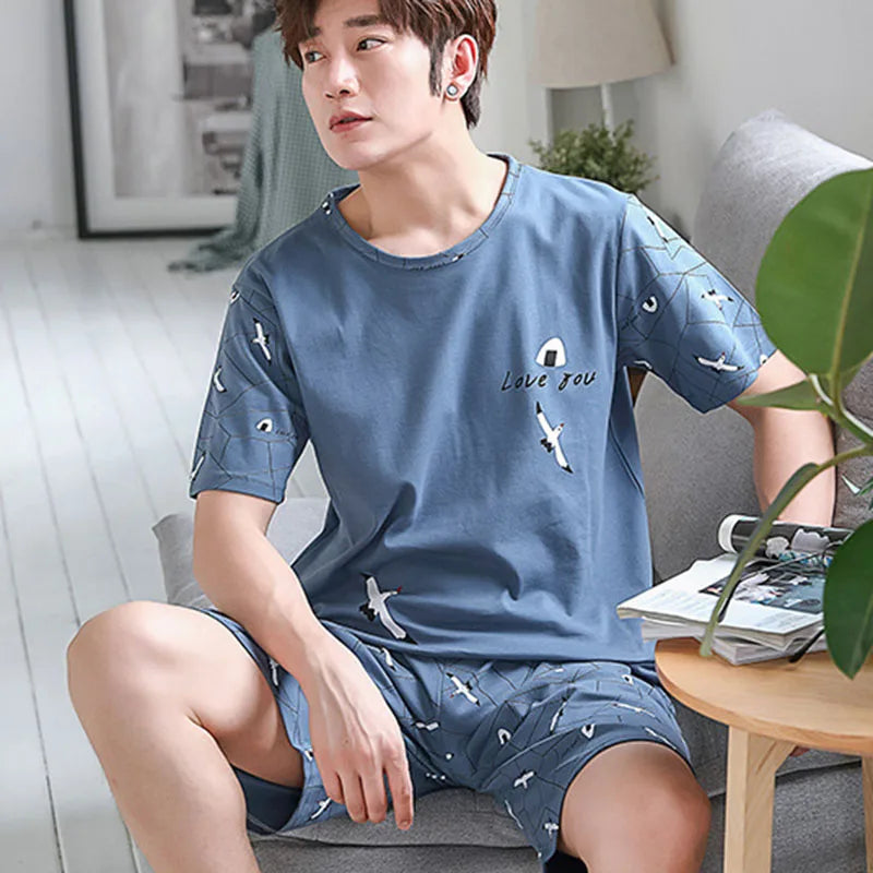 Men’s 2-Piece Striped Bear Sleepwear Set