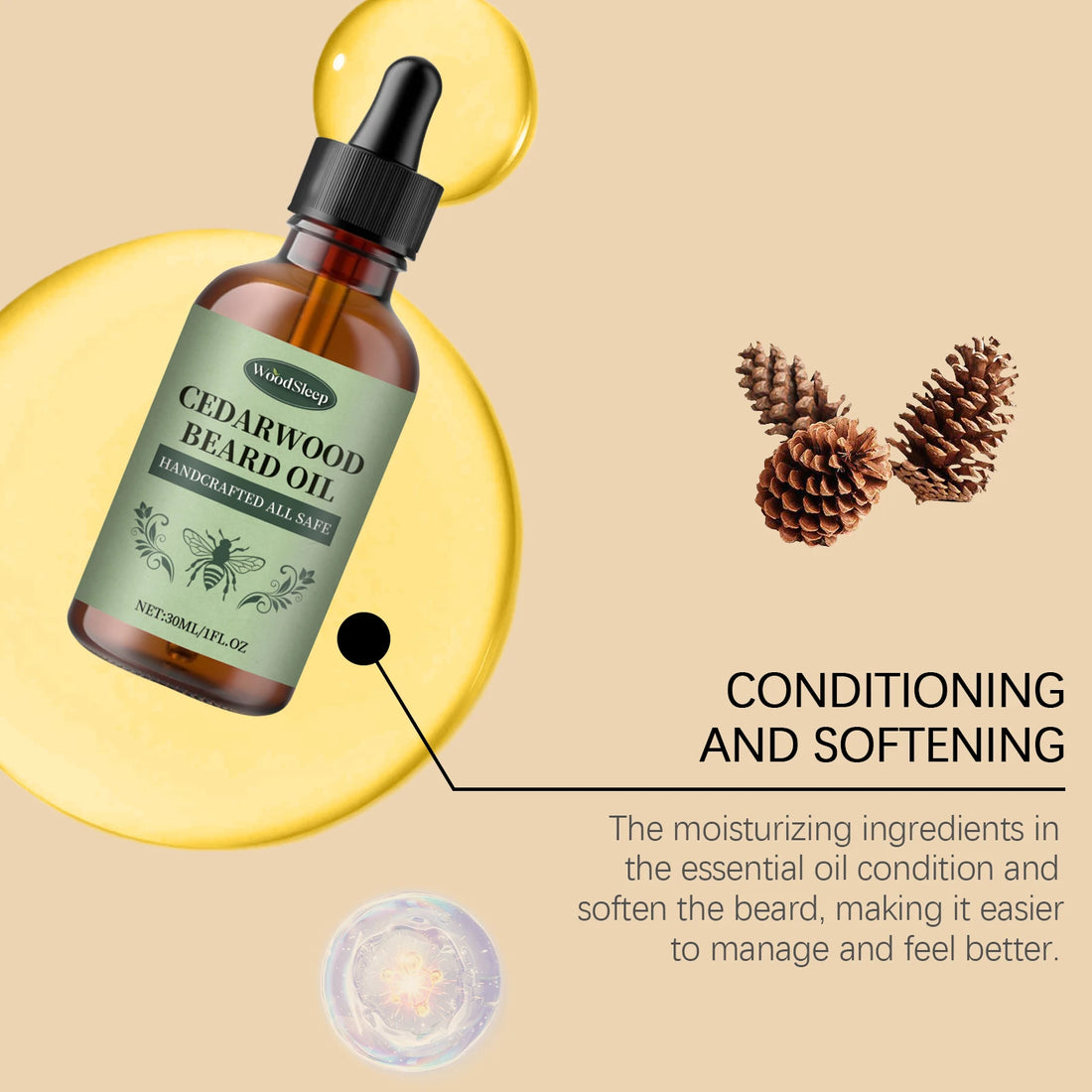 Cedarwood Beard Oil for Men